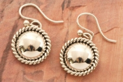 Sterling Silver Dome Design Earrings by Navajo Artist Artie Yellowhorse